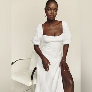 Reformation Belgium White Midi Dress